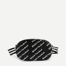 Shein Letter Embroidery Quilted Bum Bag