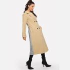 Shein Plaid Panel Longline Trench Coat
