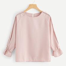 Shein Plus Beaded Raglan Sleeve Blouse