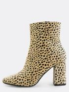 Shein Leopard Square Toe Booties Multi