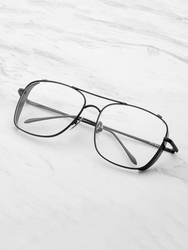 Shein Skinny Frame Double Bridge Square Glasses