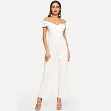 Shein Crisscross Fold Over Bardot Jumpsuit