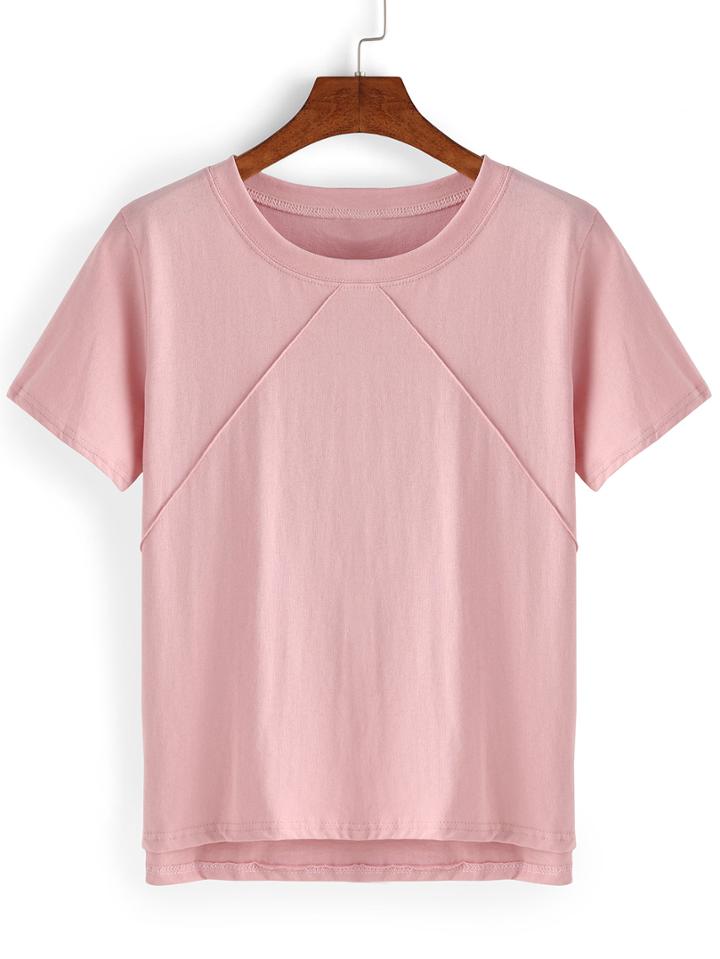 Shein Triangle Binding High Low T-shirt