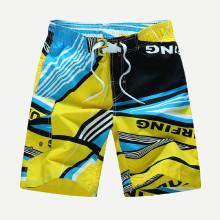 Shein Men Drawstring Geo And Letter Print Beach Shorts