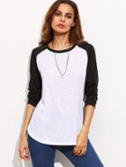 Shein Contrast Front And Back Tee