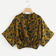 Shein Deep V Neckline Dip Hem Top