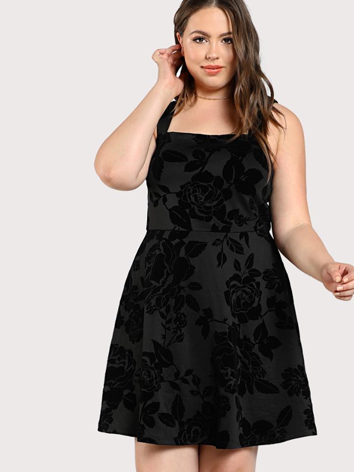 Shein Thick Strap Skater Dress