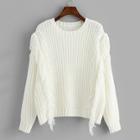 Shein Plus Drop Shoulder Fringe Sweater