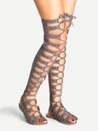 Shein Cut Out Strappy Gladiator Sandals Grey