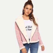 Shein Notch Collar Button Up Jacket