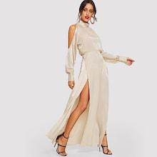 Shein Open Shoulder Slit Side Dress