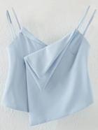 Shein Blue Dual Strap Asymmetric Hem Cami Top