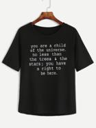 Shein Letters Print Loose T-shirt