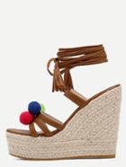 Shein Multicolor Pom-pom Tassel Decorated Wedges