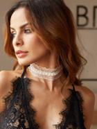 Shein White Faux Pearl Lace Choker Necklace