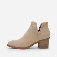 Shein Plain V Cut Design Ankle Boots