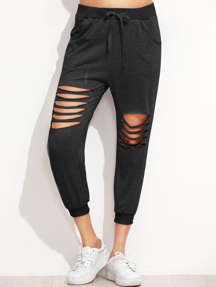 Shein Ladder Cut Out Drawstring Pants