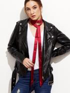 Shein Burgundy Long Satin Skinny Scarf