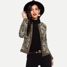 Shein Open Front Paisley Coat