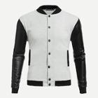 Shein Men Contrast Pu Sleeve Coat