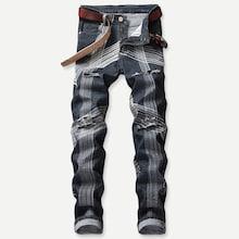 Shein Men Ripped Detail Stripe Print Jeans