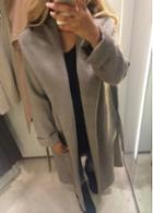 Rosewe Long Sleeve Turndown Collar Grey Coat
