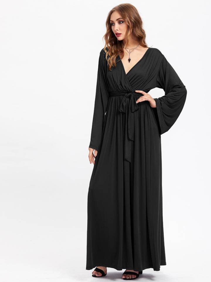 Shein Surplice Front Self Tie Kaftan Dress