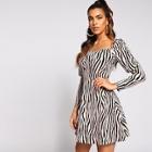 Shein Gigot Sleeve Zebra Print Dress