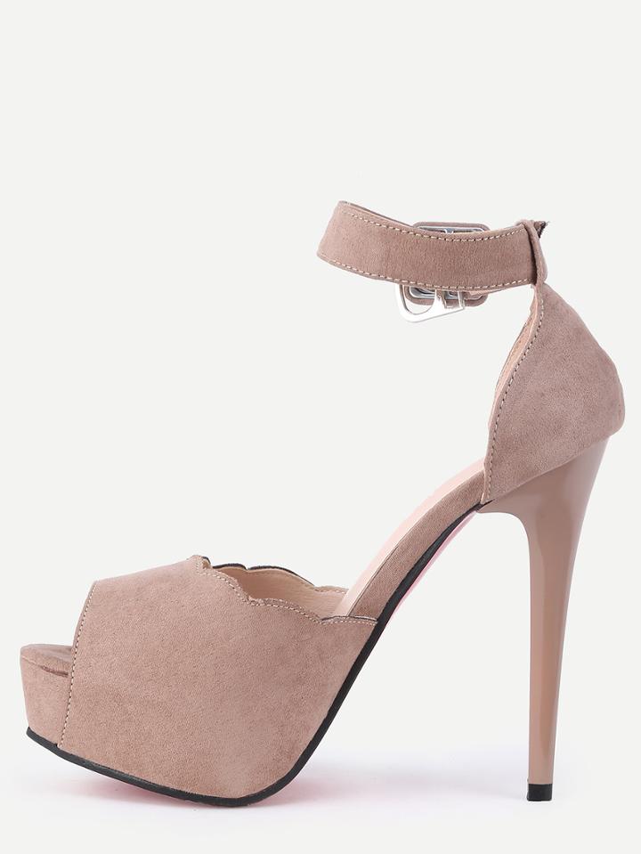 Shein Apricot Ankle Strap Stiletto Mule Sandals