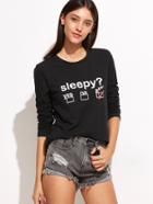 Shein Letter & Graphic Print T-shirt
