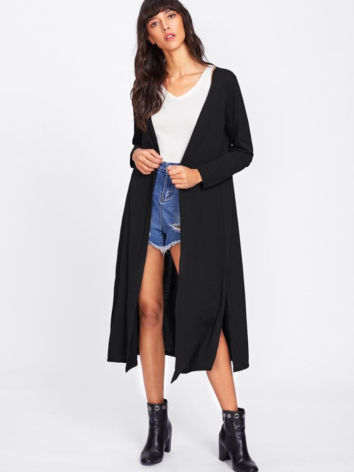 Shein Side Split Longline Cardigan Sweater