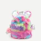 Shein Girls Faux Fur Cover & Pompom Detail Backpack