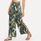 Shein Wide Waistband Jungle Leaf Print Pants