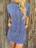Shein Short Sleeve Pullover Hoodie Dress