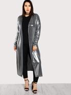 Shein Sheen Metallic Duster Coat