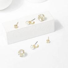 Shein Rhinestone Stud Earrings 3pairs