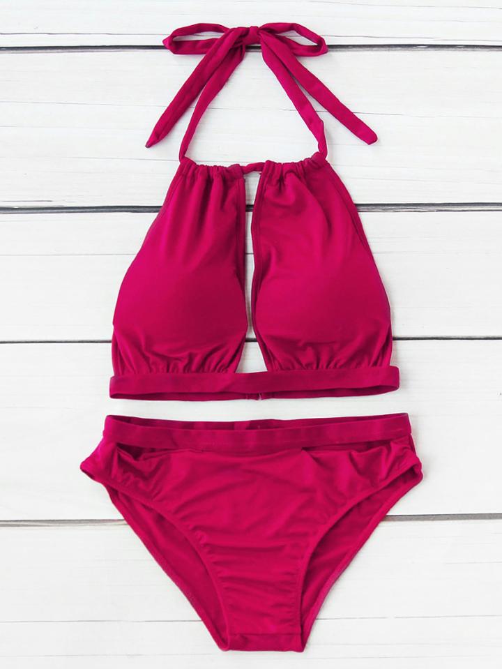 Shein Front Cutout Halter Bikini Set