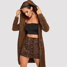 Shein Pocket Patched Solid Teddy Coat