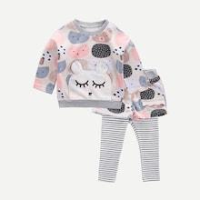 Shein Toddler Girls Cartoon Print Top With Pants