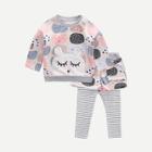Shein Toddler Girls Cartoon Print Top With Pants