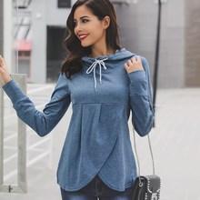 Shein Drawstring Overlap Hooded Sweatshirt