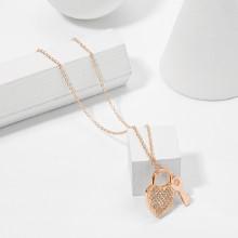 Shein Lock Design Pendant Necklace