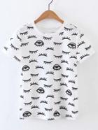 Shein Eyes Print Cute T-shirt