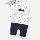 Shein Toddler Boys Bow Front Beard Print Jumpsuit