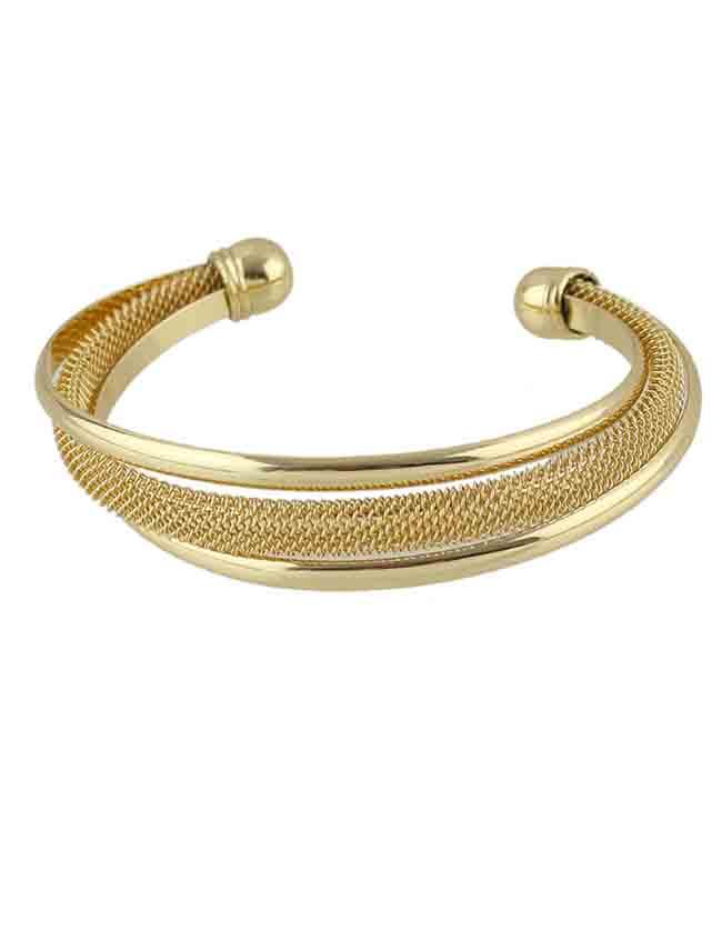 Shein Gold Plated Wide Cuff Bracelet
