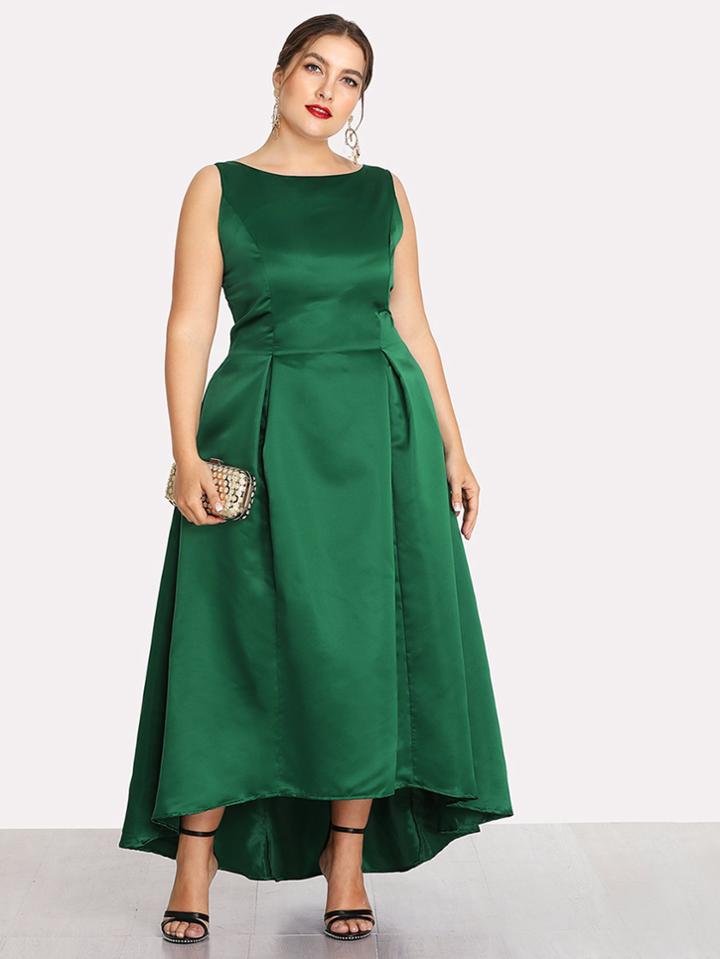 Shein Zip Up Back Dip Hem Dress