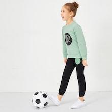 Shein Girls Letter Print Sweatshirt With Pants