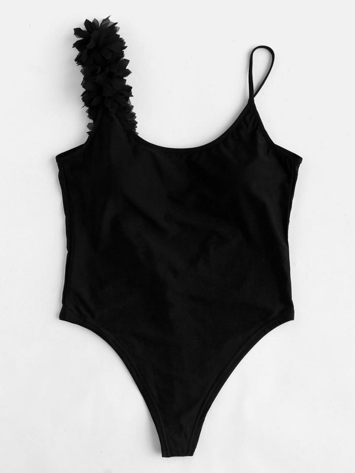Shein Flower Embellished Low Back Swimsuit