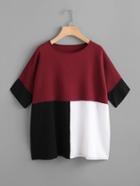Shein Color Block Batwing Blouse