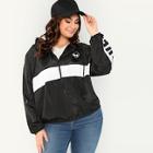 Shein Plus Cut And Sew Letter Print Jacket